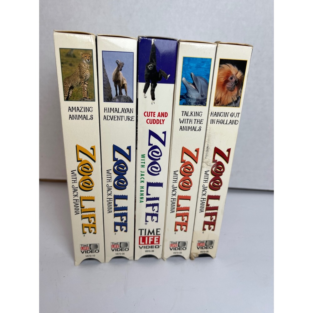 Vintage Zoo Life with Jack Hanna 5 VHS Time Life Video Amazing Animals Wildlife